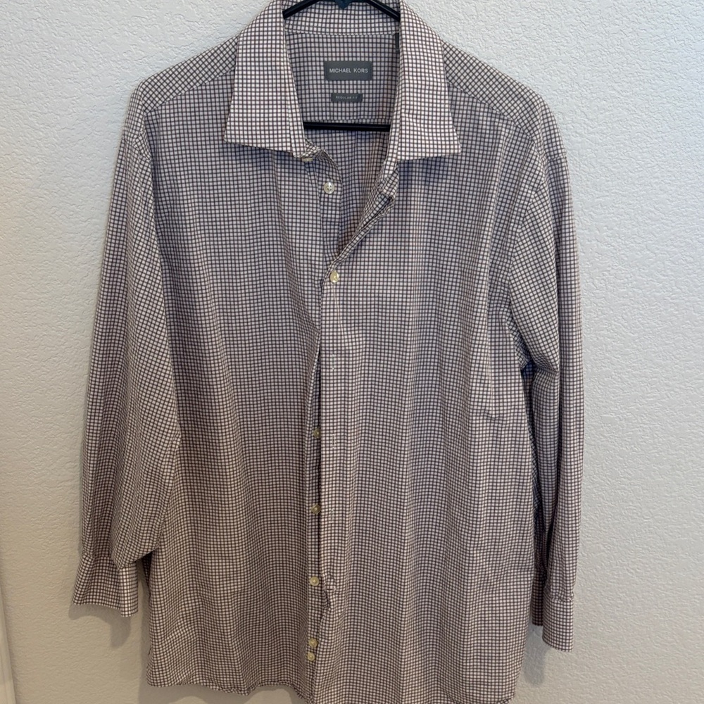 Michael Kors Men's Gingham Shirt - Black and White - Picture 1 of 4